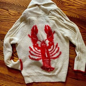 Anthropology Lobster Cardigan